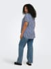 ONLY Carmakoma Bluse in Weiß/ Dunkelblau