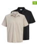 Jack & Jones 2er-Set: Poloshirts "Devin" in Beige/ Schwarz