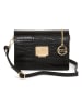 Mia Tomazzi Leder-Umhängetasche "Velletri" in Schwarz - (B)22 x (H)16 x (T)9 cm