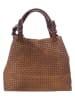 Lucca Baldi Leren handtas "Fosdinovo" lichtbruin - (B)37 x (H)45 x (D)15 cm