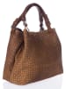 Lucca Baldi Leren handtas "Fosdinovo" lichtbruin - (B)37 x (H)45 x (D)15 cm