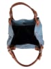Lucca Baldi Leder-Henkeltasche "Fosdinovo" in Hellblau - (B)37 x (H)45 x (T)15 cm