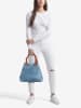 Lucca Baldi Leder-Henkeltasche "Fosdinovo" in Hellblau - (B)37 x (H)45 x (T)15 cm