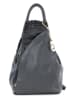 Lucca Baldi Leren rugzak "Novara" grijs/zwart - (B)29 x (H)34 x (D)13 cm