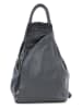 Lucca Baldi Leren rugzak "Novara" grijs/zwart - (B)29 x (H)34 x (D)13 cm