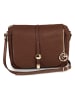 Pia Sassi Leder-Umhängetasche "Monte Avella" in Braun - (B)25 x (H)23 x (T)7 cm