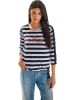 Heine Longsleeve in Dunkelblau/ Weiß