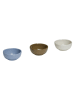 Hübsch 3er-Set: Schalen "Amare" in Weiß/ Hellbraun/ Blau - Ø 7 cm 