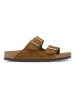 Birkenstock Leren slippers "Arizona" cognackleurig