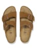 Birkenstock Leren slippers "Arizona" cognackleurig