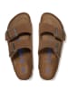 Birkenstock Leren slippers "Arizona SFB" lichtbruin