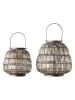 Muubs Laterne "Raito" in Braun/ Gold - (H)26 x Ø 26 cm