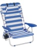 Songmics Strandstuhl in Blau/ Weiß