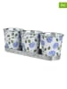 Kaeming 4-delige plantenbakset wit/blauw