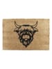 Artsy Kokos-Fußmatte ''Highland Cow'' in Hellbraun - (L)40 x (B)60 cm