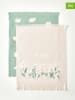 BELLA MAISON 2er-Set: Geschirrtücher ''Daisy'' in Beige/ Grün - (L)50 x (B)40 cm