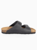 BAYTON Leren slippers "Atlas" antraciet