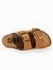BAYTON Leren slippers "Alicante" camel