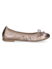 Caprice Leder-Ballerinas in Taupe