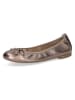 Caprice Leder-Ballerinas in Taupe