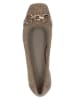 Caprice Leren ballerina's taupe