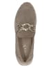 Caprice Leder-Slipper in Taupe