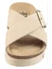 Heine Leder-Pantoletten in Creme