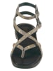 Heine Leren teensandalen kaki