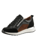 Heine Leder-Sneakers in Schwarz/ Braun