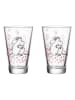 Moomin 2er-Set: Gläser "Love" in Rosa/ Weiß - 300 ml
