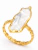 Pierres de Jade Vergulde ring met parel