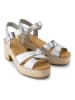 TOMS Leder-Sandaletten in Silber