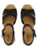 TOMS Leder-Sandaletten in Schwarz
