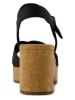 TOMS Leder-Sandaletten in Schwarz