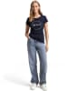 TOM TAILOR Denim 2er-Set: Shirts in Dunkelblau/ Weiß