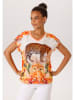 Aniston Bluse in Orange/ Weiß