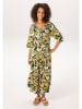 Aniston Kleid in Dunkelgrün/ Gelb/ Rosa