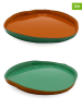 WD lifestyle Talerze (2 szt.) w kolorze pomarańczowo-zielonym do serwowania - Ø 18 cm