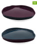 WD lifestyle 2er-Set: Servierteller in Lila/ Dunkelblau - Ø 18 cm 