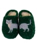WD lifestyle Hausschuhe "Cat" in Grün/ Grau