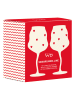WD lifestyle 2-delige set: cocktailglazen transparant/rood - 450 ml
