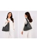ORE10 Leren schoudertas "Vercelli" grijs - (B)40 x (H)30 x (D)14 cm