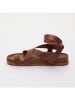 Les BAGATELLES Leder-Zehensandalen "Vian" in Braun