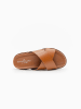 Les BAGATELLES Leren slippers "Beryl" lichtbruin