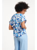 Smashed Lemon Bluse in Blau/ Weiß