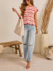 LA Angels Bluse in Creme/ Pink/ Rot