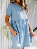 LA Angels Jeans-Kleid in Hellblau