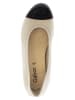 Gabor Leren ballerina's crème/zwart