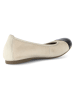 Gabor Leder-Ballerinas in Creme/ Schwarz
