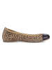 Gabor Leren ballerina's zwart/beige